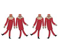 Beistle 20059 Lot de 4 décorations de fête de Noël en Papier Motif Père Noël Rouge/Blanc cassé/Noir 53,3 cm