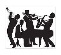 Beistle 52178 Panneau mural Jazz Band Insta-Mural, plastique, noir/blanc