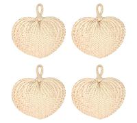 Beistle 52210 Lot de 4 éventails en raphia, papier, naturel