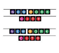 Beistle 53650 Lot de 2 bannières à Suspendre en Papier Motif New York City Noir/Violet/Bleu/Jaune/Vert/Rose/Rouge