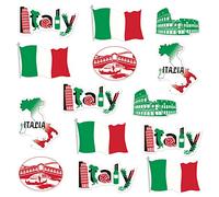 Beistle 53674 Lot de 14 décorations Italiennes en Papier Rouge/Blanc/Vert/Noir