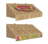 Beistle 53738 Lot de 2 auvents muraux Fantaisie en Forme de Barre Tiki en Trois Dimensions, décorations de fête, Papier, Multicolore