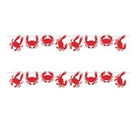Beistle Lot de 2 bannières décoratives en forme de crabe pour Luau Thème Nautique Plage Décor sous la mer Fournitures de fête