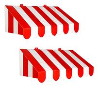 Beistle, Lot de 2 décorations murales en 3D pour auvent, 62,9 x 22,2 cm (Rouge/Blanc)