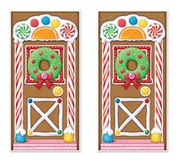 Beistle Lot de 2 Housses de Porte Motif Maison en Pain d'épices Multicolore 76,2 x 1,5 m