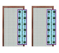 Beistle Lot de 2 Rideaux en Plastique pour Porte et entrée Motif Feuille de Cannabis Vert 198 x 61 cm