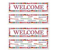 Beistle, Lot de 4 bannières de bienvenue internationales, 38,1 x 15,2 m