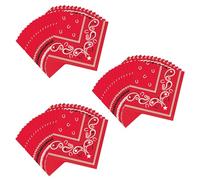 Beistle Lot de 48 serviettes en papier bandana rouge, décoration de table à 2 plis, fournitures de fête occidentale pour cow-boy, rodéo et événements sur le thème de la ferme de campagne, 14 x 14 cm