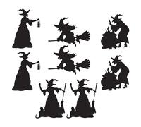 Beistle Lot de 8 Silhouettes de sorcière Noires pour décorations de fête d'halloween