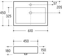 Beitz & Walz AqvaCeramica vasque à poser rectangulaire 600 x 430 mm -blanc--