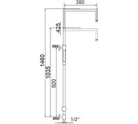 Beitz & Walz Aqvadesign Douche sur pied 90° x 90° / sans accessoires / chromée