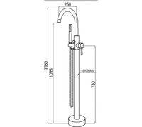 Beitz & Walz Aqvadesign - Robinet de remplissage et de vidange pour baignoire, tube rond