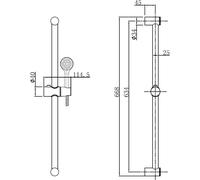 Beitz & Walz AQVAPLUS Brauseset 90cm 5-strahlig chrom