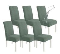 BEIWOSHA Housses de Chaise de Salle à Manger Pack 2/4/6,Extensibles | Housses de chaise universelles réglables, housse de chaise élastique(Verde Claro,Paquete de 6)