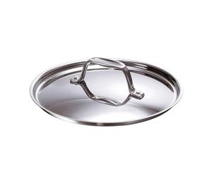 Beka Chef - Couvercle Inox 18/10 - 24 cm - Compatible avec Casseroles, Faitouts et Sauteuses - Évent Anti-Débordement, Argent
