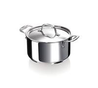 Beka Chef - Faitout Inox 18/10 - 28 cm - Tous Feux Compatible Induction - Marmite Avec Couvercle en Acier Inoxydable, Argenté