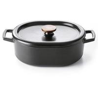 NORI Cocotte en fonte Emaillée BEKA Ovale Noir 31 cm