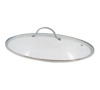 Couvercle Ovale pour Poêle à poisson en Verre et inox 37.5 x 25 cm