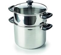 BEKA Couscoussier Polo 8,5 L Inox 18/10 24 cm Panier vapeur Couvercle verre Induction