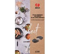 Beka Select Set 2 Anses Amovibles Inox 18/10 & Bakélite - Poignées Poêle Compatible Gamme Select, Evolution et Modulo - Indicateur Sécurité