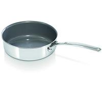 Bekaline 13415254 Tri Lux Sauteuse + couvercle en acier inoxydable Triply intérieur céramique 24 cm, Argenté