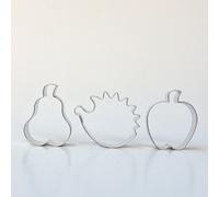 BekkiB 7733 Lot de 3 emporte-pièces « Automne » - Passe au lave-vaisselle - Emporte-pièces pomme, poire et hérisson - Pour la cuisson de biscuits et le bricolage avec de la pâte à sel