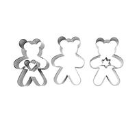 BekkiB 7797-Lot de 3 emporte-pièces en forme d'ours en peluche avec intérieur en cœur et étoile