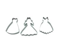 BekkiB - 998532 Lot de 3 emporte-pièces « Princesse/mariée » - En acier inoxydable - Passe au lave-vaisselle - Emporte-pièces pour anniversaire d'enfant, fête à thème ou mariage