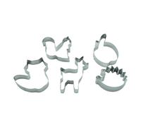 BekkiB - 998914 - Lot de 5 emporte-pièces « Automne » - Hérisson, pomme, cerf, écureuil et renard - Emporte-pièces en acier inoxydable - Passe au lave-vaisselle - Pour la cuisson des biscuits