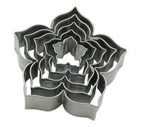 BekkiB - Lot de 5 emporte-pièces « Fleur » - 5 tailles - Emporte-pièces en acier inoxydable - Passe au lave-vaisselle - Pour la cuisson des biscuits et des yeux Linzer - 7528