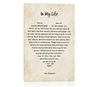 BEKUGART NC The Beatles in My Life Song Paroles en métal Décoration murale 20,3 x 30,5 cm Poster des Beatles Décoration vintage pour maison, bureau, studio, école, grotte Cadeau pour musiciens, fans
