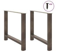 BEL-ACHAT* Base pour table Pieds de table à manger en acier naturel - Lot de 2 - JMS - 100x(72-73) cm Acier Prom99980752