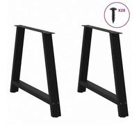 BEL-ACHAT* Base pour table Pieds de table à manger - Facile à installer - en forme de A - Lot de 2 - JMS - , noir, 90x(72-73) cm, ac