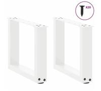 BEL-ACHAT* Base pour table Pieds de table basse en U - Lot de 2 - JMS - Blanc 40x(30-31) cm Acier Prom95226291
