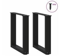 BEL-ACHAT* Base pour table Pieds de table basse en U - Lot de 2 - JMS - Noir 28x(42-43) cm Acier Prom75200661