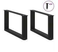 BEL-ACHAT* Base pour table Pieds de table basse en U - Lot de 2 - JMS - , noir, 70x(30-31) cm, acier Prom51566545