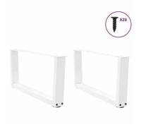 BEL-ACHAT* Base pour table Pieds de table basse - Facile à installer - en forme de V - Lot de 2 - JMS - , blanc, 70x(30-31,3) cm, ac