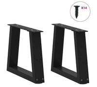 BEL-ACHAT* Base pour table Pieds de table basse - Facile à installer - en forme de V - Lot de 2 - JMS - , noir, 40x(30-31,3) cm, aci