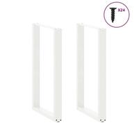 BEL-ACHAT* Base pour table Pieds de table de bar en U - Lot de 2 - JMS - , blanc, 60x(100-101) cm, acier Prom52025774