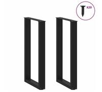 BEL-ACHAT* Base pour table Pieds de table de bar en U - Lot de 2 - JMS - , noir, 40x90-91 cm, acier Prom66952372