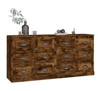 BEL-ACHAT* Buffets - Bahut Meuble Enfilade - Fonction d'affichage - Lot de 2 - chêne fumé bois d'ingénierie Prom31964324