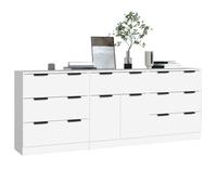 BEL-ACHAT* Buffets - Lot de 3 - Capacité généreuse - Cabinet Meuble Enfilade Blanc Bois d'ingénierie Prom41422004