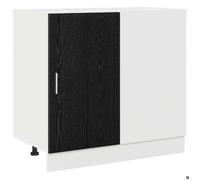 BEL-ACHAT* Meuble de stockage Moderne - design bas - Meuble de cuisine/Buffet mi-haut de cuisine d'angle Riga Chêne noir 86x46x81,5c
