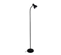 BEL AIR HOME - Lampadaire LED sur Pied Salon Argos | Halogene LED Puissant | Avec Liseuse | Design Blanc et Bois (AMPOULE NON INCLUSE) (NOIR)