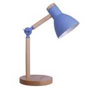 BEL AIR HOME - Lámpara Flexo d'Écriture TEACHER 1xE-27 en Métal et Bois, Idéal pour Bureau et Chambre, Noir, Design Moderne et Élégant, Matériau: Métal (AMPOULE NON INCLUSE) (BLEU)