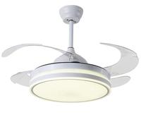 BEL AIR HOME - Ventilateur de Plafond ASGARD - Moteur DC 6 Vitesses Silencieux - Éclairage LED 36W 3 Températures - Lames Déployables Méthacrylate - Télécommande, Blanc, Métal