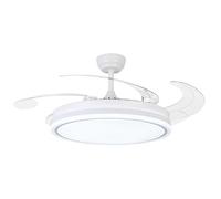 BEL AIR HOME - Ventilateur de plafond ASGARD - Moteur DC silencieux - Pales pliables 108 cm - Lumière LED 36 W 3 températures - Télécommande - Mode hiver - Blanc (XL blanc)