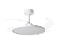 Bel Air Home - Ventilateur de plafond fin avec pales extensibles - Éclairage LED 36 W - Moteur DC, 6 vitesses - Télécommande - Température de lumière réglable Blanc