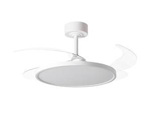 Bel Air Home - Ventilateur de plafond fin avec pales extensibles - Éclairage LED 36 W - Moteur DC, 6 vitesses - Télécommande - Température de lumière réglable Blanc