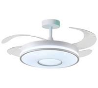 BEL AIR HOME - Ventilateur de Plafond KIRA Blanc, Moteur DC Silencieux, Pales Rétractables, Lumière LED 36 W 3 Températures, Télécommande, Mode Hiver, Moderne